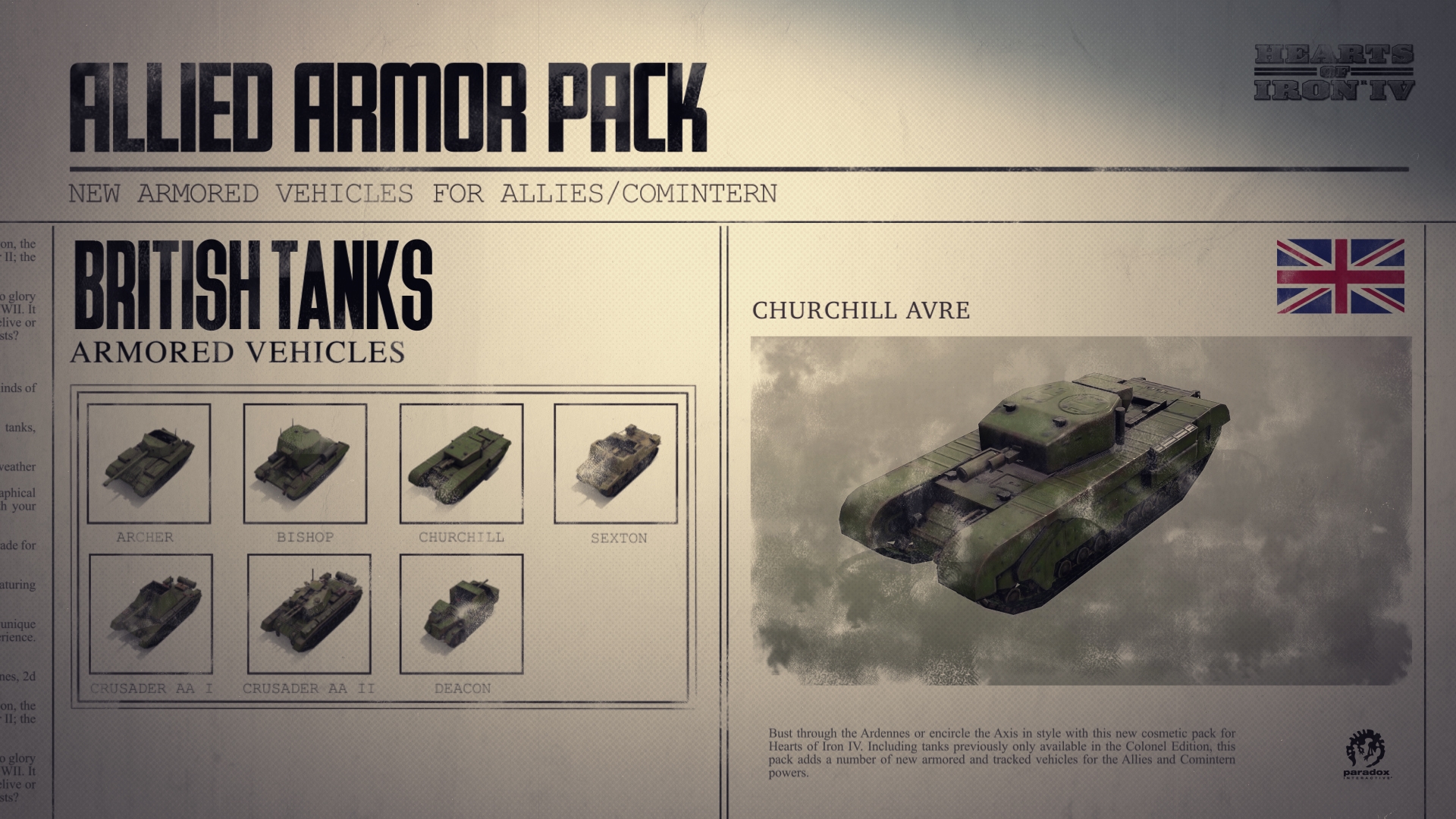 Hearts of Iron IV: Allied Armor Pack