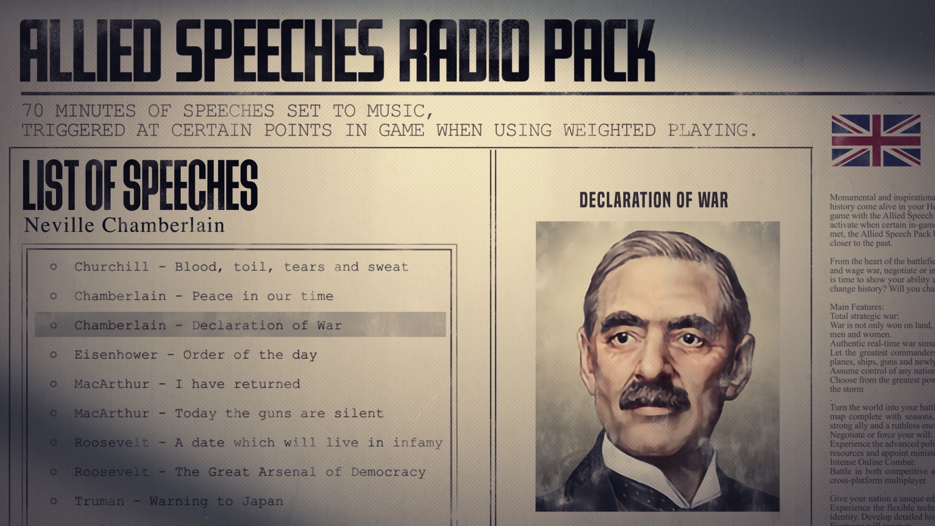 Hearts of Iron IV: Allied Speeches Pack NEW