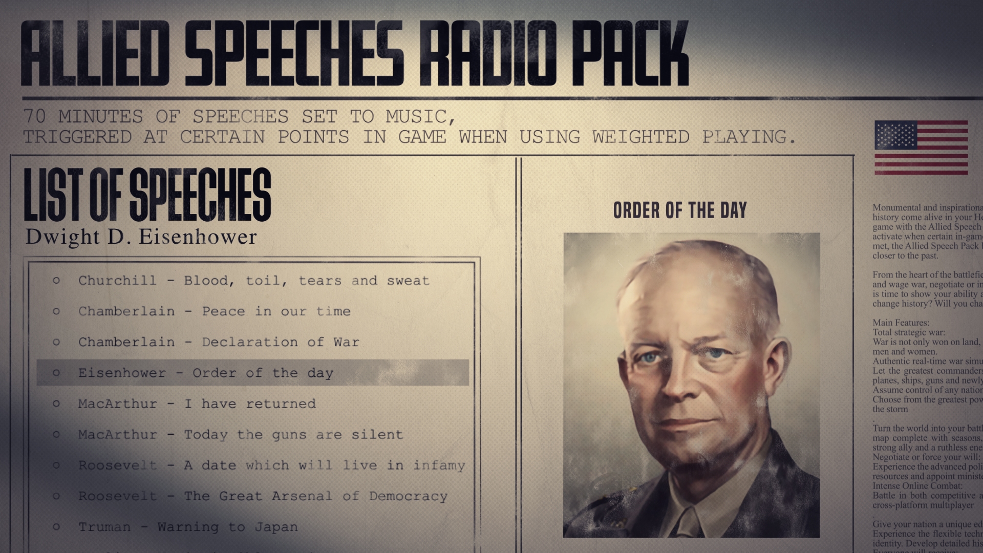 Hearts of Iron IV: Allied Speeches Pack NEW