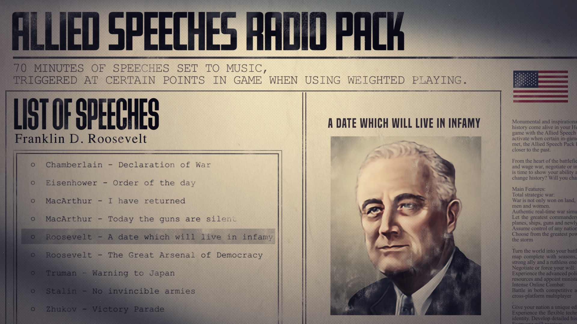 Hearts of Iron IV: Allied Speeches Pack NEW