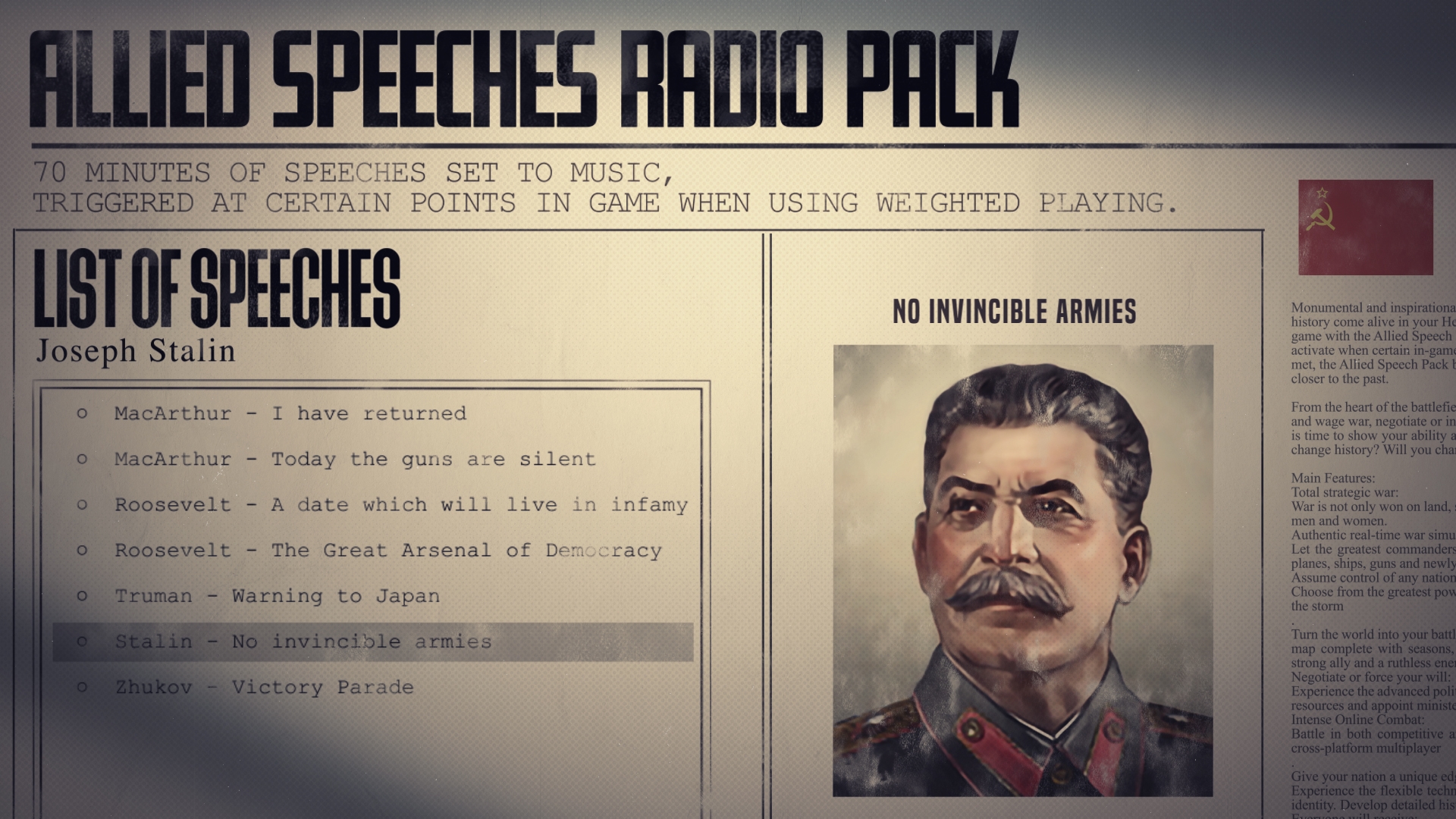 Hearts of Iron IV: Allied Speeches Pack NEW