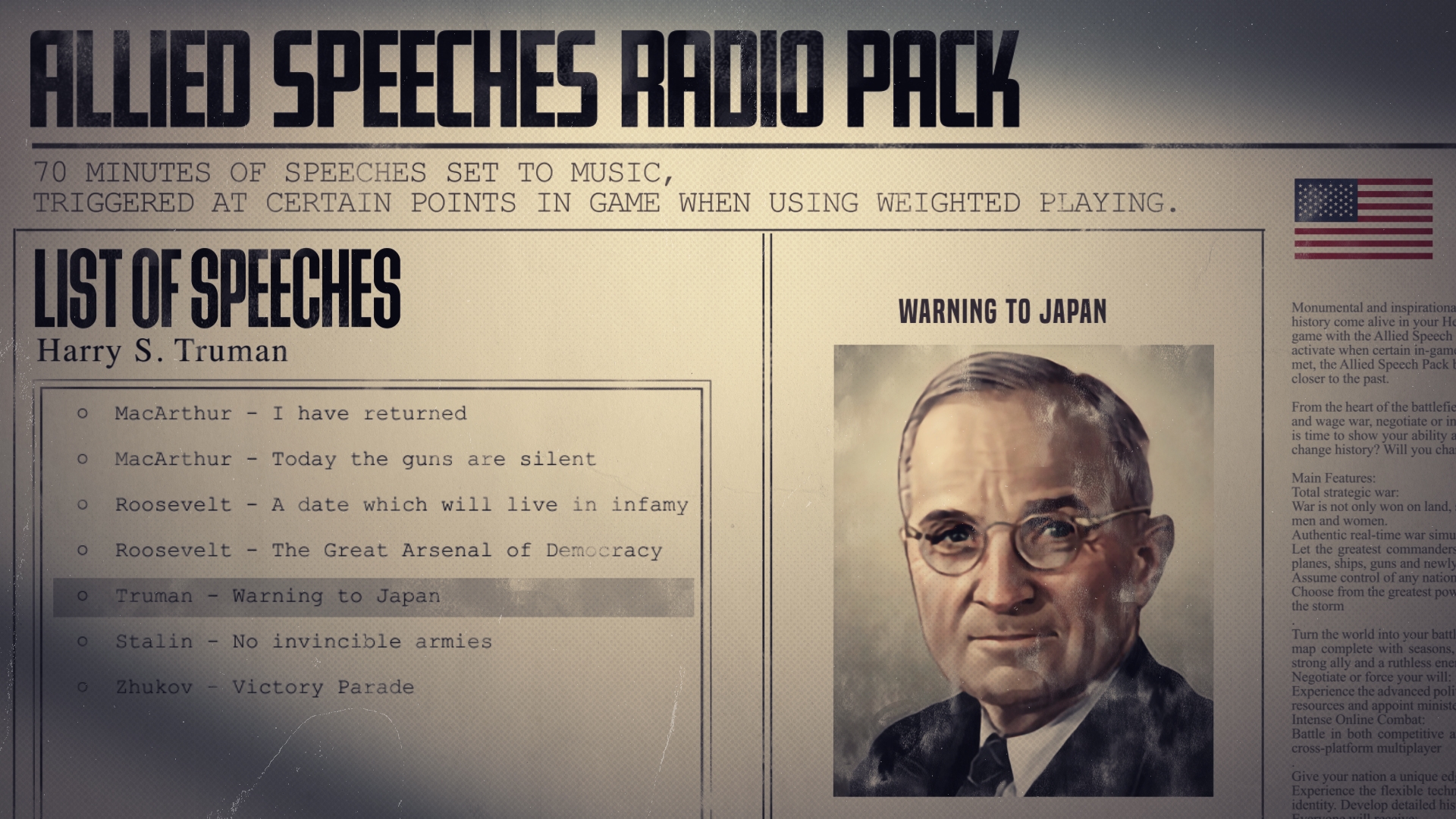 Hearts of Iron IV: Allied Speeches Pack NEW