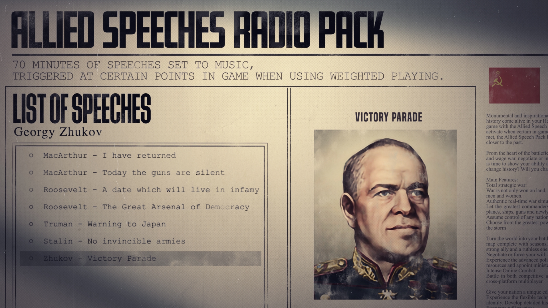 Hearts of Iron IV: Allied Speeches Pack NEW